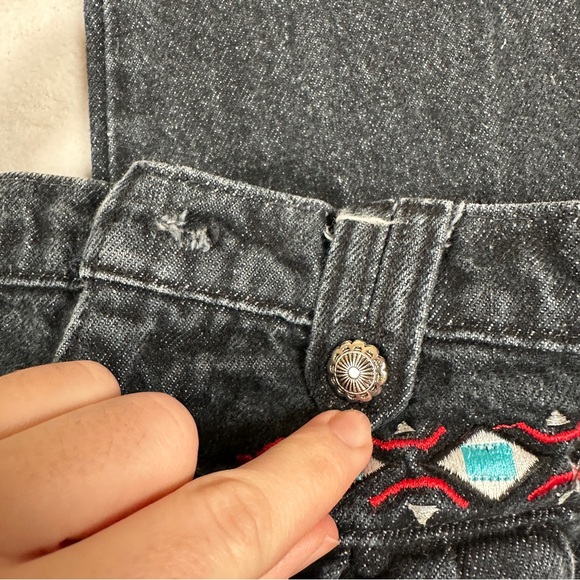 Panhandle Slim Black High‎ Rise Jean Embroidery 90s western cowgirl punchy mom - Picture 10 of 15